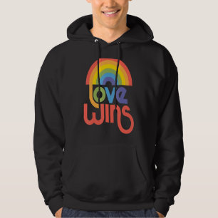 Love Wins Rainbow Paint Typographic Hoodie