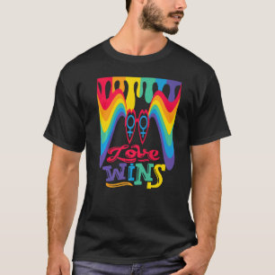 Love Wins Rainbow with Venus Symbol for Lesbian Lo T-Shirt