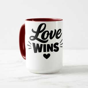 Love Wins Romantic Quote Coffee Mug – Cute Valenti