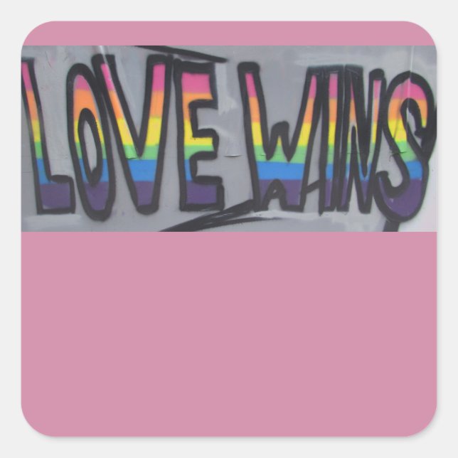 Love Wins Square Sticker (Front)