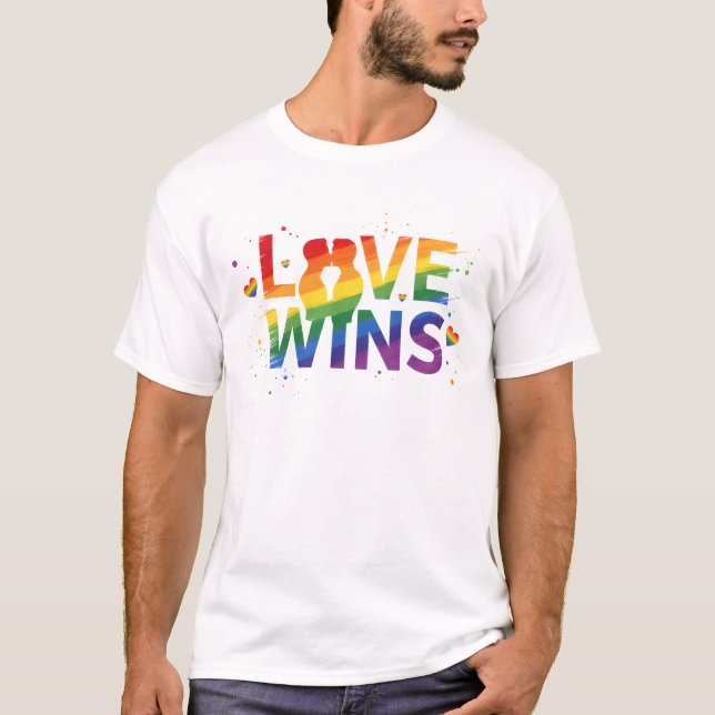 LOVE WINS T-Shirt | Gay Pride for Men | LGBTQ (Front)