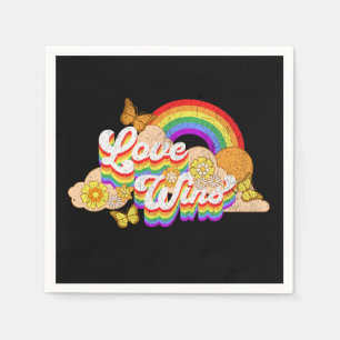 Love wins text design napkin