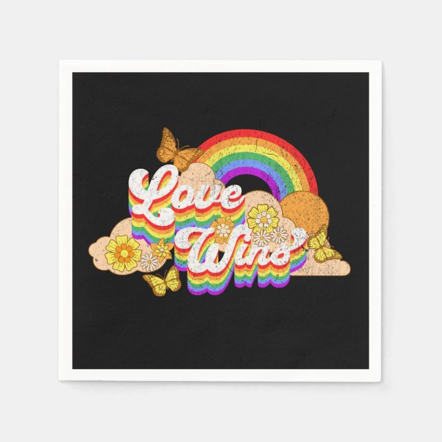 Love wins text design napkin (Front)