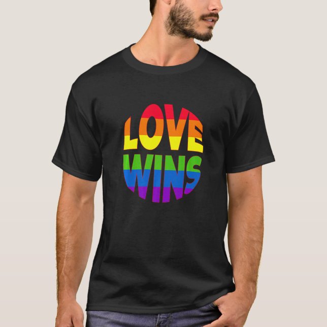 Love Wins Transgender Lgbtq Gay Lesbian Rainbow Pr T-Shirt (Front)