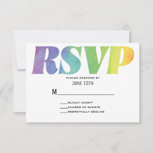 Love Wins Watercolor RSVP Card