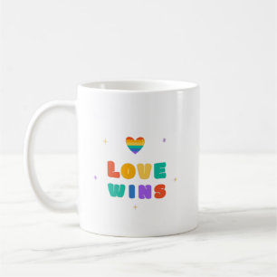 Love Wins with a Rainbow Heart    Coffee Mug