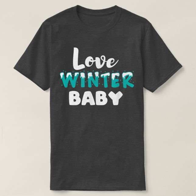 Love Winter Baby Pregnancy Reveal Parents To Be Fa T-Shirt (Design Front)