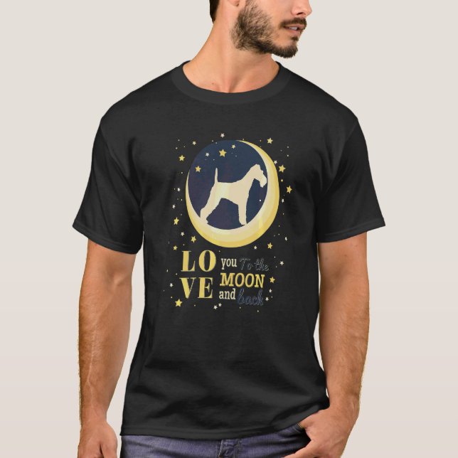 Love Wire Fox Terrier Dog To The Moon T-Shirt (Front)
