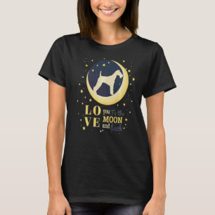 Love Wire Fox Terrier Dog To The Moon T-Shirt