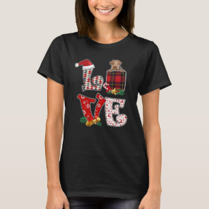 Love Wire Fox Terrier Xmas Pocket Plaid Christmas T-Shirt