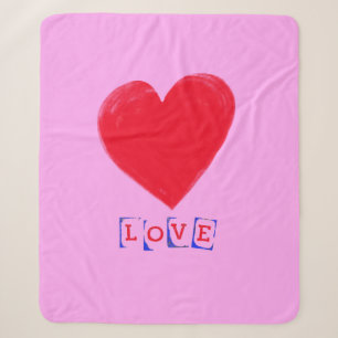 Love with a Big Heart Valentine's Gift Sherpa Blanket