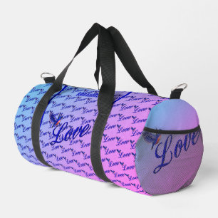 Love With A Bluebird Personalised Duffle Bag