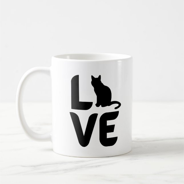 Love with a Cat as the O  Coffee Mug (Left)