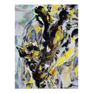 Love with a Long Neck   Giraffe Art Poster