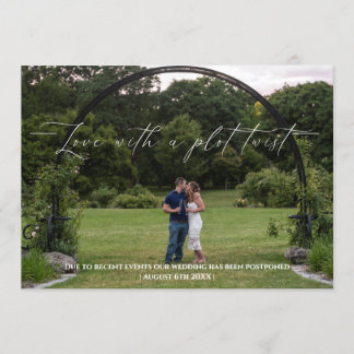 Love With A Plot Twist Change The Date Invitation