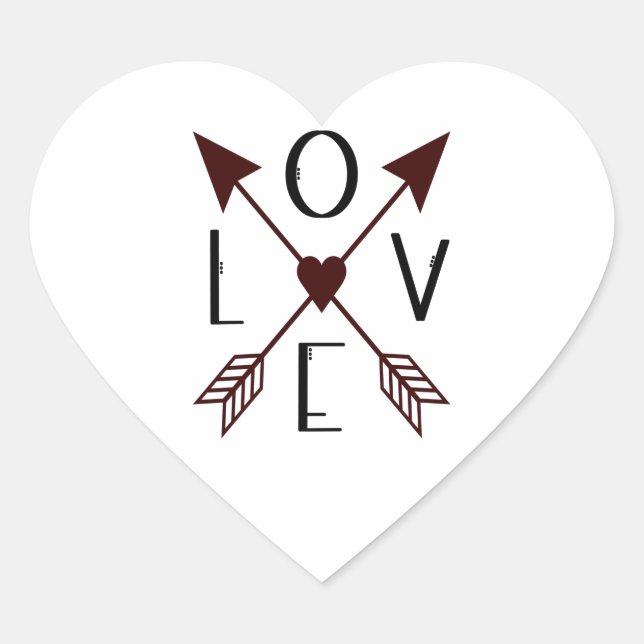 Love with Arrows Heart Sticker (Front)