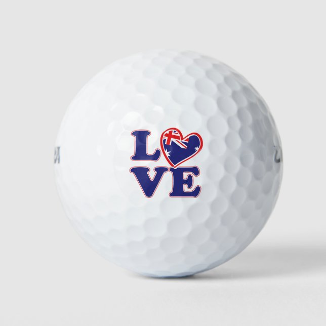 LOVE-with-Australia-Heart Golf Balls (Front)