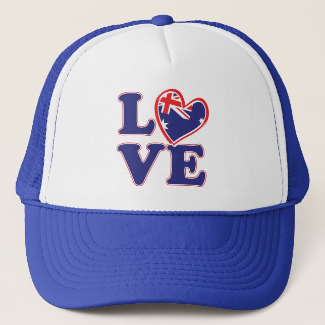 LOVE-with-Australia-Heart Trucker Hat (Front)