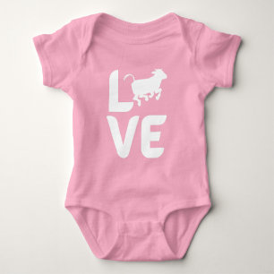 Love with Cow as O  Baby Bodysuit