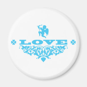 Love with Cupid (Blue) Magnet