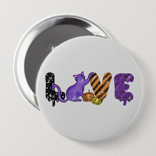 Love with Cute Cat for Halloween 10 Cm Round Badge