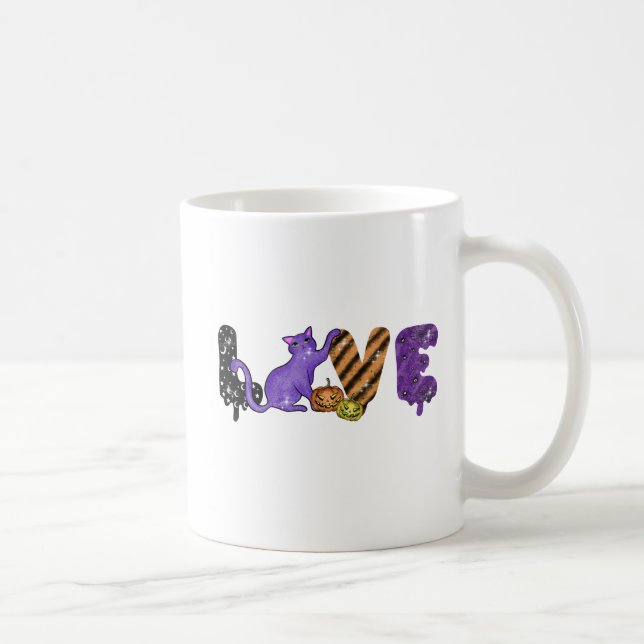 Love with Cute Cat for Halloween Coffee Mug (Right)