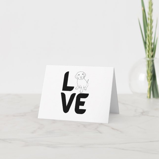 Love with Dog - Black BLANK  Card (Front)