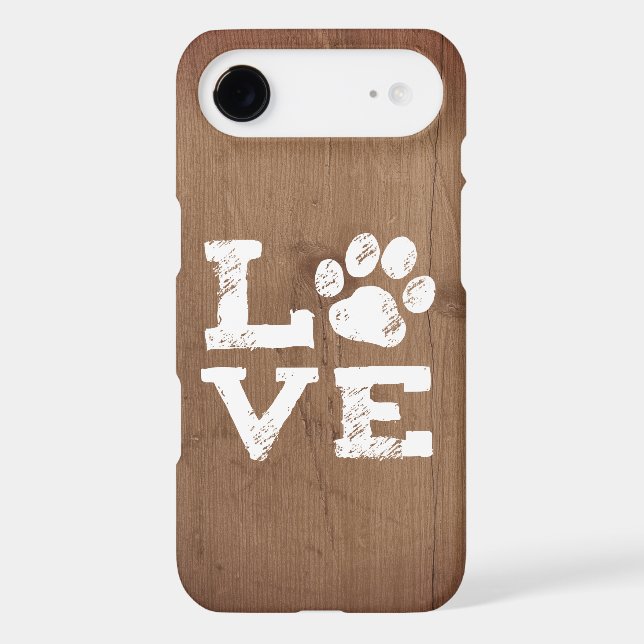 LOVE with Dog Paw Print Case-Mate iPhone Case (Back)