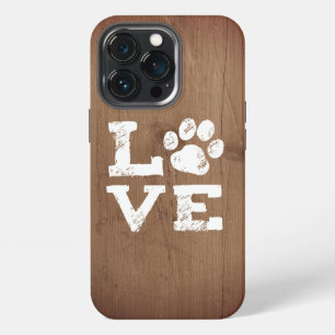 LOVE with Dog Paw Print iPhone 13 Pro Case