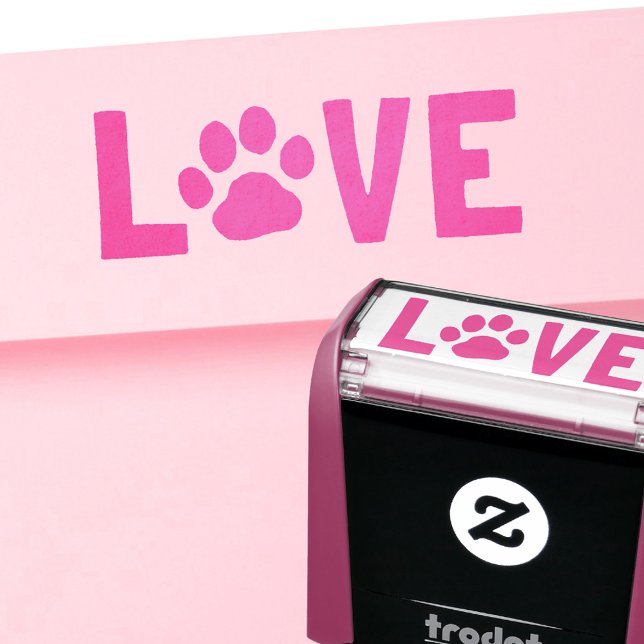 LOVE with Dog Paw Print Self-inking Stamp (Creator Uploaded)