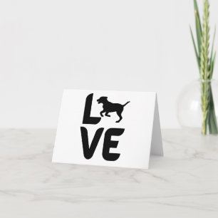Love with Dog Running Blank Greeting  Card