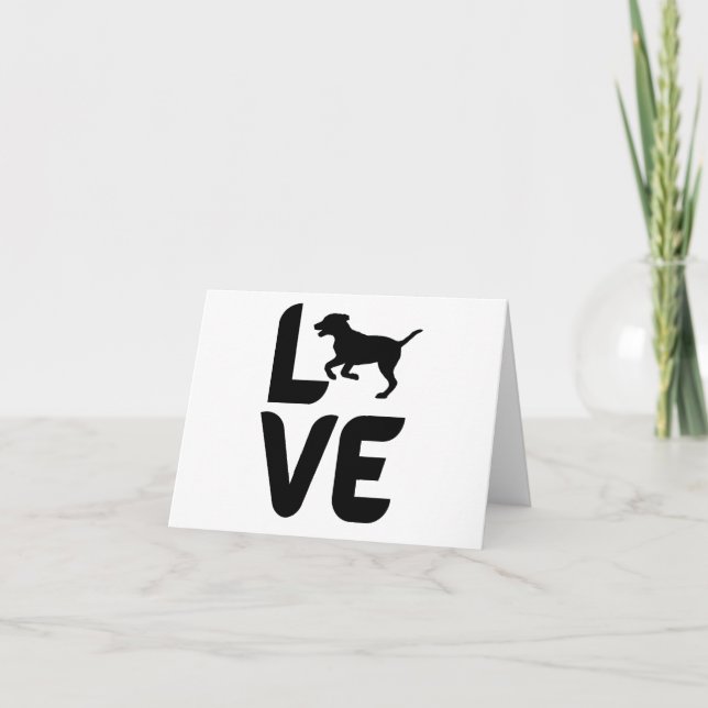 Love with Dog Running Blank Greeting  Card (Front)