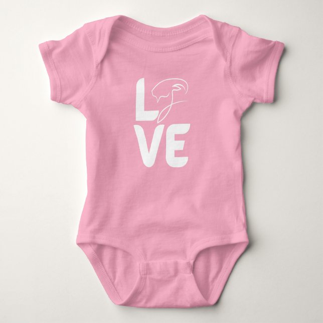 Love with Goat as the O Baby Bodysuit (Front)