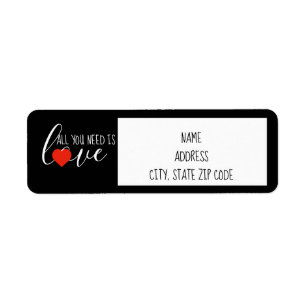 Love With Heart Return Address Label Return Address Label