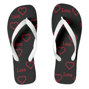 Love with Heart Symbol Printed Slippers-Sandals  Thongs