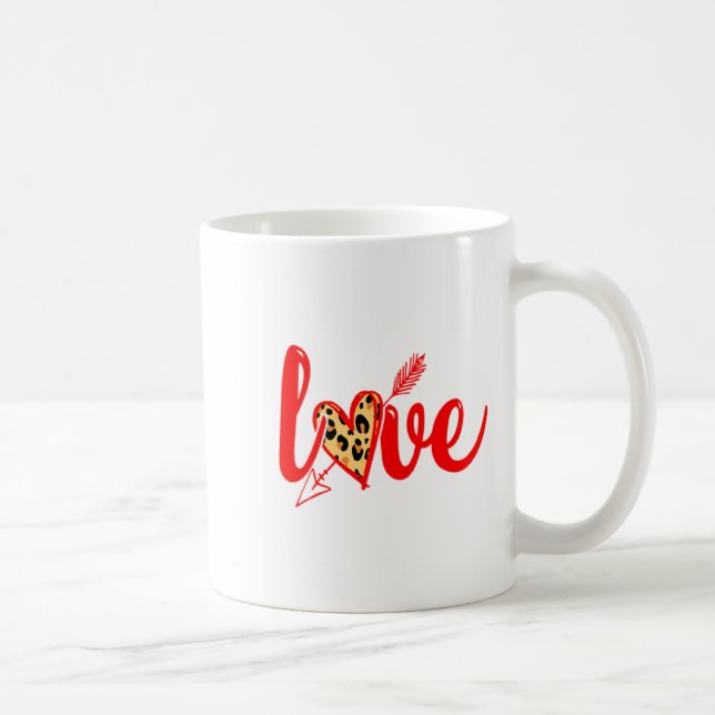 Love With Heart Valentine Day Premium  Coffee Mug (Right)