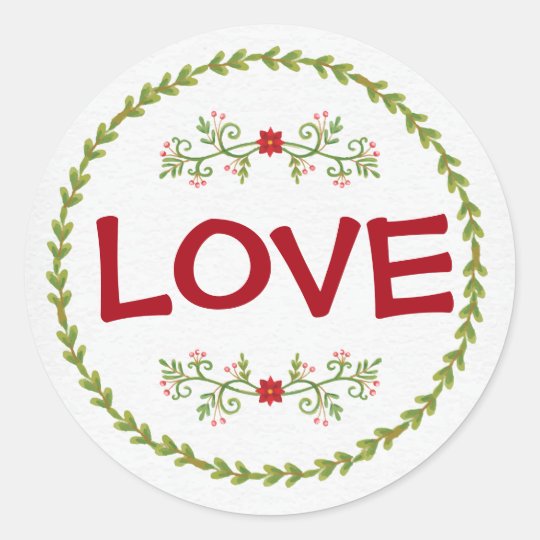 LOVE with Holiday Greens | Sticker