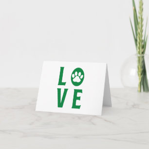Love with Paw Print (Cats, Dogs, Pet) PERSONALIZED Card