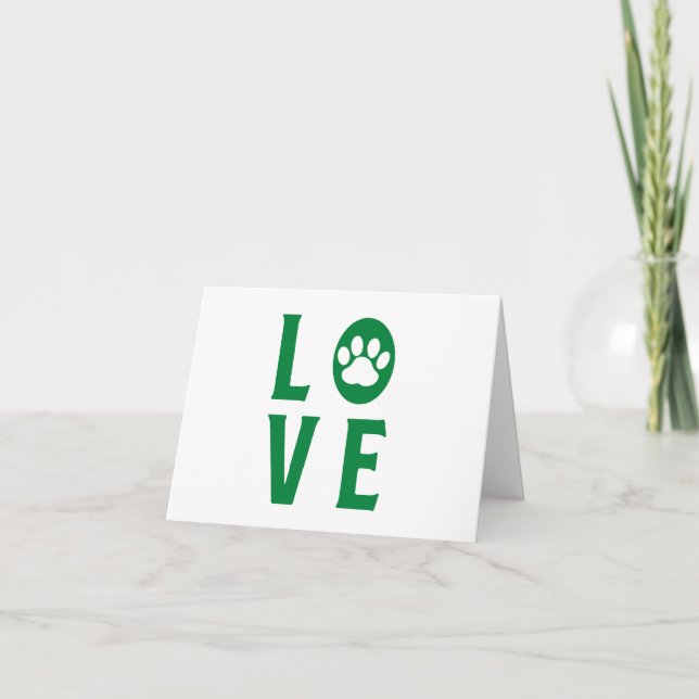 Love with Paw Print (Cats, Dogs, Pet) PERSONALIZED Card (Front)
