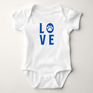 Love with Paw Print (Cats, Dogs, Pets) Baby Bodysuit