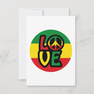 LOVE with peace symbol, reggae style Card