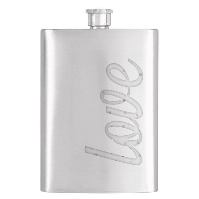 Love with Polka Dots Hip Flask (Front)