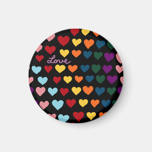 Love With Rainbow of Hearts Magnet