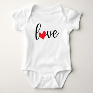 Love with Red Heart, Pretty Simple Design  Baby Bodysuit