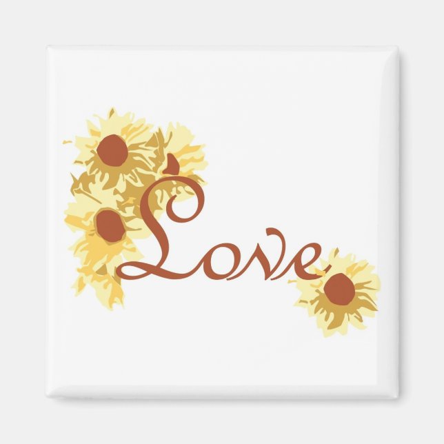 Love with Sunflowers Magnet (Front)