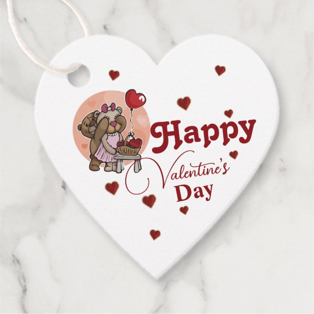 Love with teddy favour tags (Front)