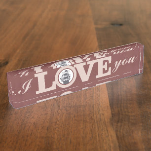 LOVE with YOUR PHOTO custom desk nameplate