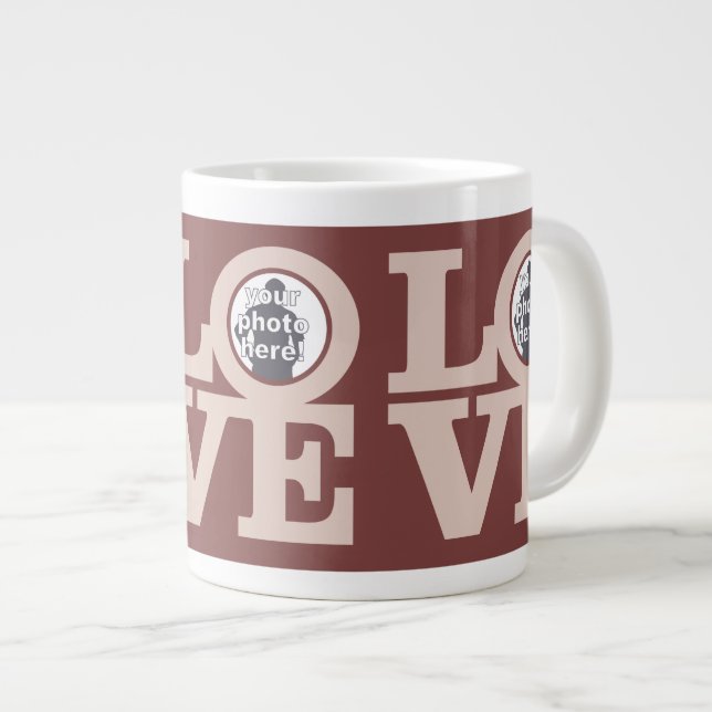 LOVE with YOUR PHOTOS custom mug (Front Right)