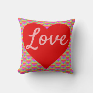 Love Within a Red  Heart Cushion