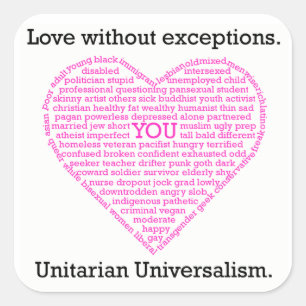 Love Without Exceptions Heart Sheet of 6 Stickers